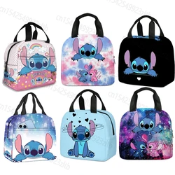 Disney Stitch Lunch Bag Travel Thermal Breakfast Box Kids School Convenient Lunch Box Portable Food Bags Gifts for Girls Boys