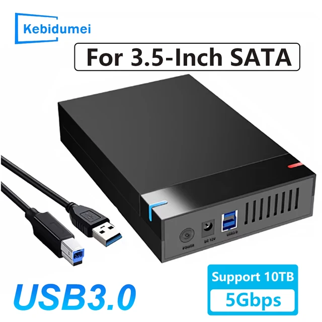 Obudowa na dysk twardy 3,5 cala USB 3.0 do SATA III Zewnętrzny czytnik dysków twardych 10 TB Obudowa na dysk twardy Szybki adapter do laptopa PC