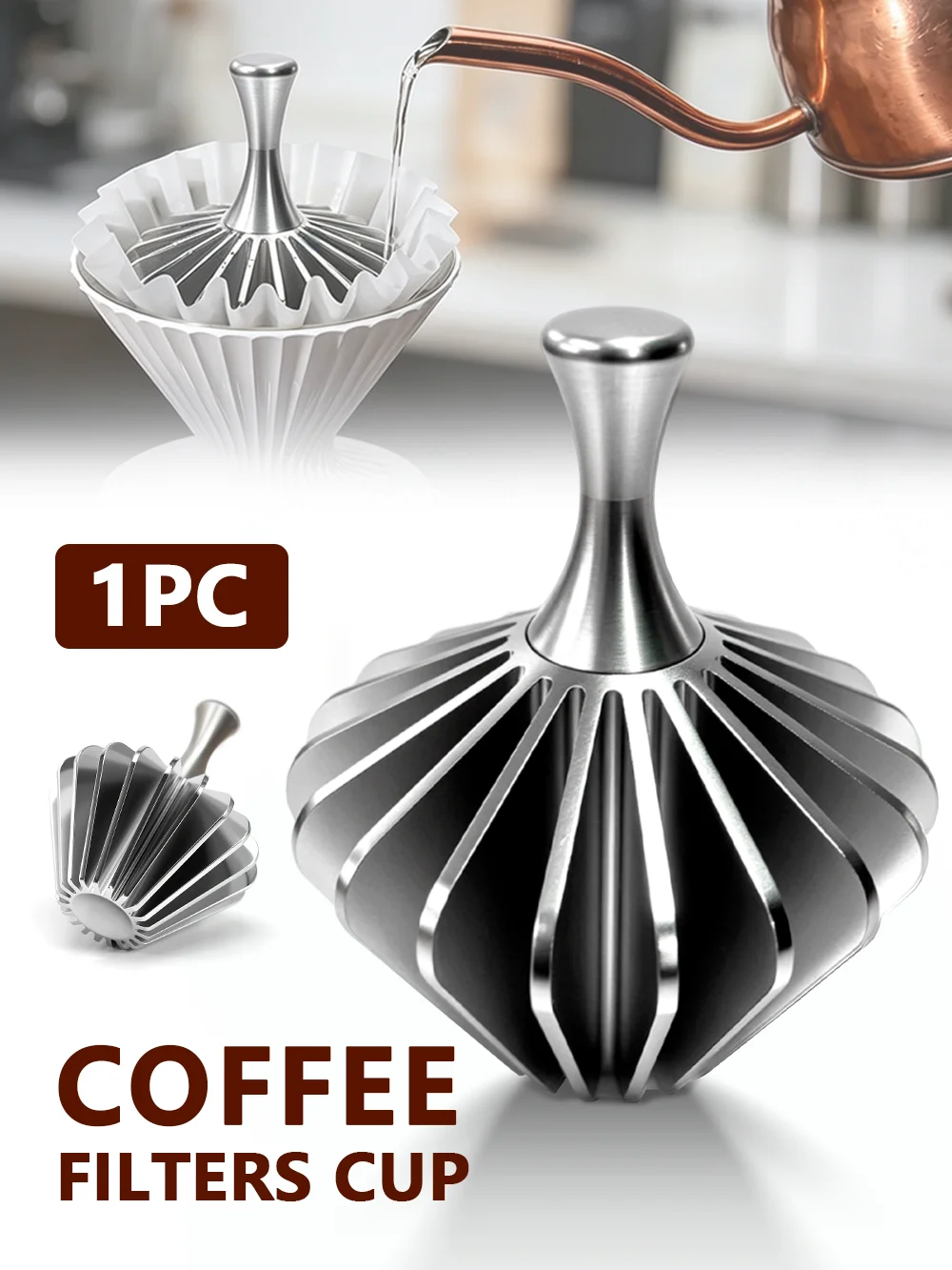 Wysokiej jakości prasa do filtrów do kawy, asystent do zaparzania kawy, akcesorium do domowego parzenia kawy w stożku, odporność na wysoką temperaturę, do filtrów do kawy w kubkach (1PC) — Zdjęcie 2 z 2