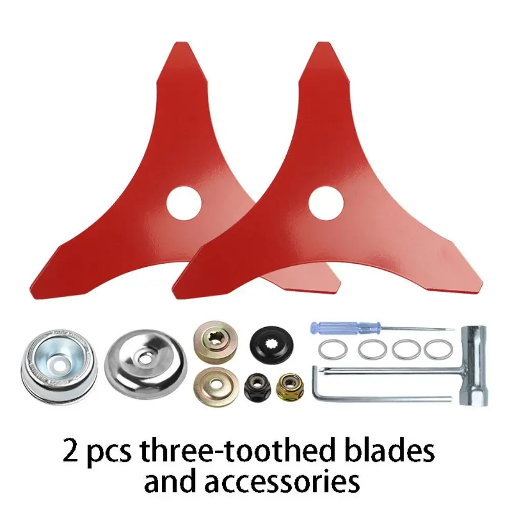 3 Tooth Design Brush Cutter Cutting Plate Manganese Steel Trimmer Cutter Straight Shaft Lawn Mower Cutter Brush Cutting