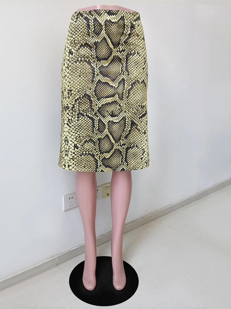 تنورة نسائية من JULISSA MO مطبوعة على شكل ثعبان على شكل حرف a بخصر عالٍ Y2k تنورة غير رسمية للسيدات صيفية ضيقة أنيقة للحفلات والنوادي 2025