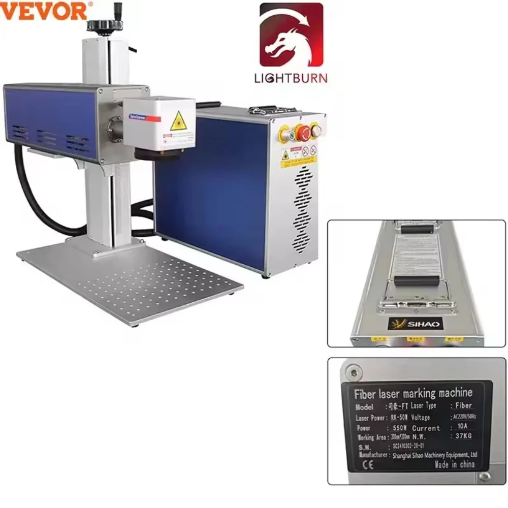 VEVOR Raycus Fiber Laser Engraver Cutting Machine 30W 50W EZCAD2 Software DIY Gold Silver Ring Metal Cutter Engraving Machine
