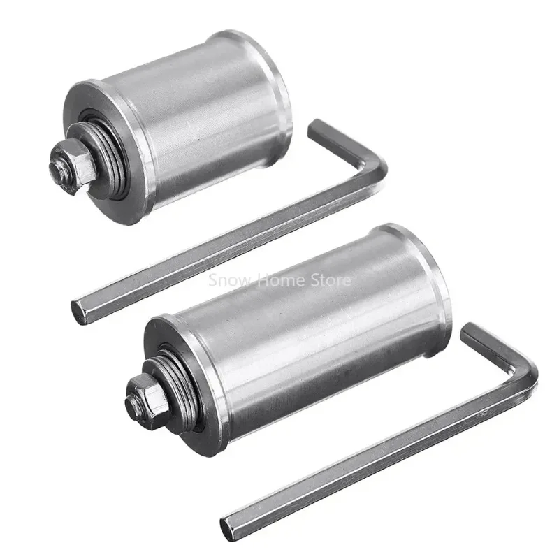 NEW 30/50mm DIY Double Bearing Driving Wheel Belt Sander Conveyor Guide Wheel with 8mm Shaft Rod / Wrench 1 Set