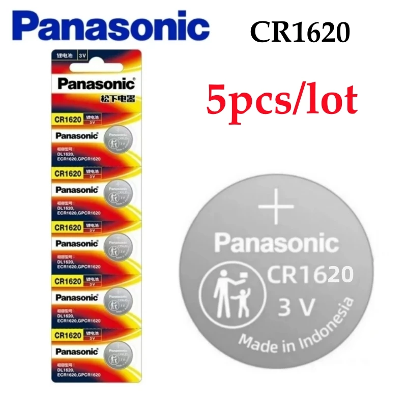 5pcs 30pcs Original Panasonic CR1620 3V ECR1620 Lithium Battery CR 1620 For Control Watch Motherboard Scale Button Coin Cells