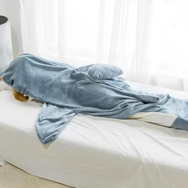 Blanket Shark Cartoon Fabric Mermaid Shawl Blanket Sleeping Bag Pajamas Office Nap Karakal Soft Cozy High Quality Children Adult