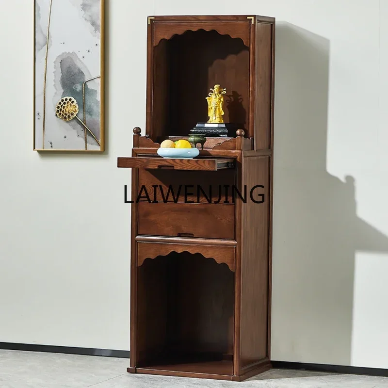 SGF solid wood double-layer Buddhist niche Guanyin God of Wealth is dedicated to the Taiwan God Cabinet for home use