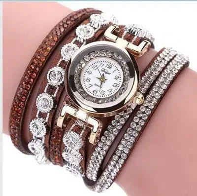 Reloj de pulsera para mujer, Vintage, con diamantes de imitación, esfera de cristal, relojes de pulsera analógicos de cuarzo, reloj femenino Нару ende Часы Жletiе informal