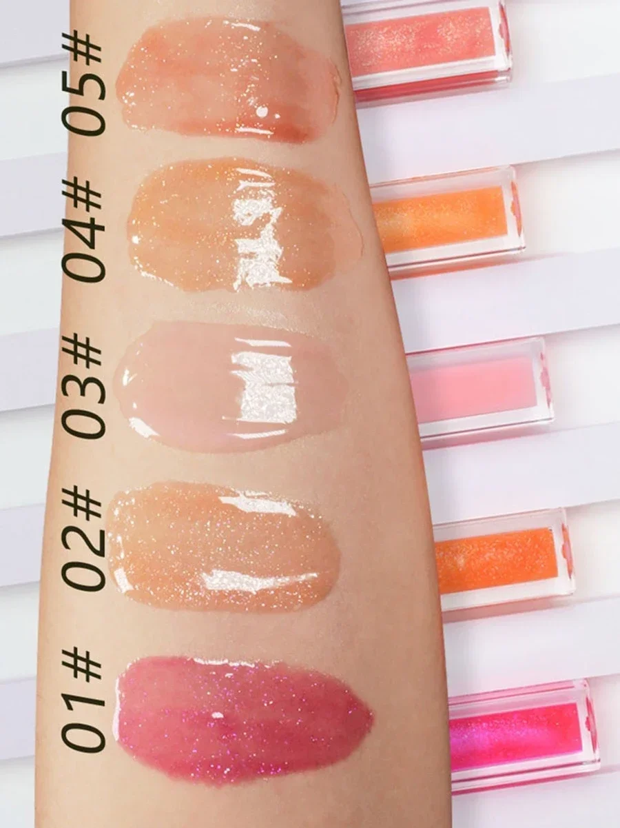 Private Label Plumping Lip Oil Custom Logo Transparent Jelly Moisturizer Shiny Mirror Moist Glitter Fruit Taste Makeup Wholesale