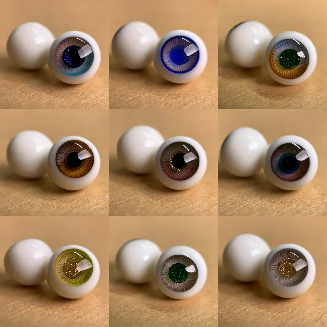 Customized OB11 BJD8 Fen Watou Soft Pottery Clay Human Colorful Movable Glass Eyeballs 8 10mmdiy Black Pearl New Product