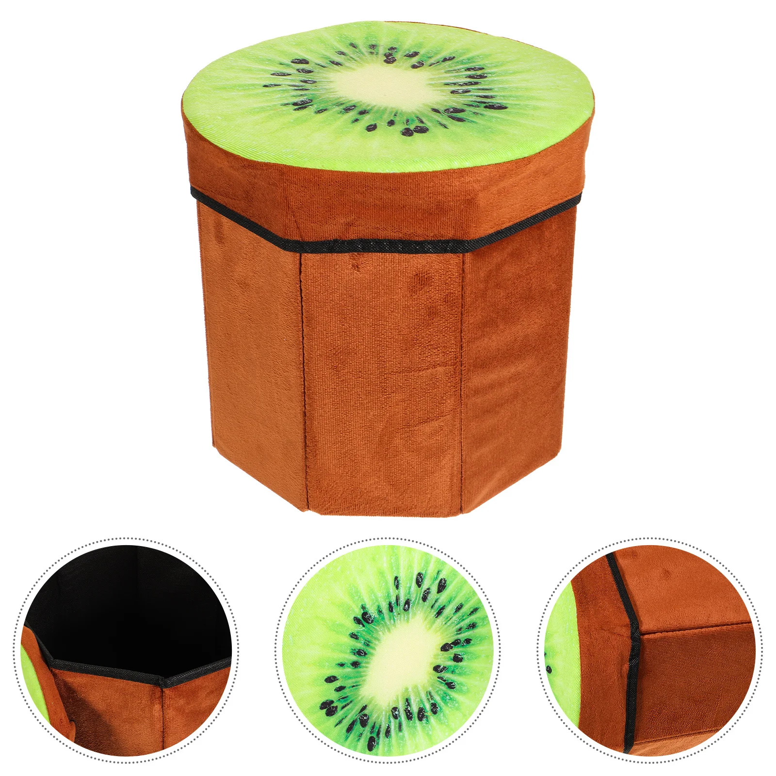 

Creative Fruit Folding Storage Organizer Stool Footstool Seat Storage Box Size Small (kiwi fruit)