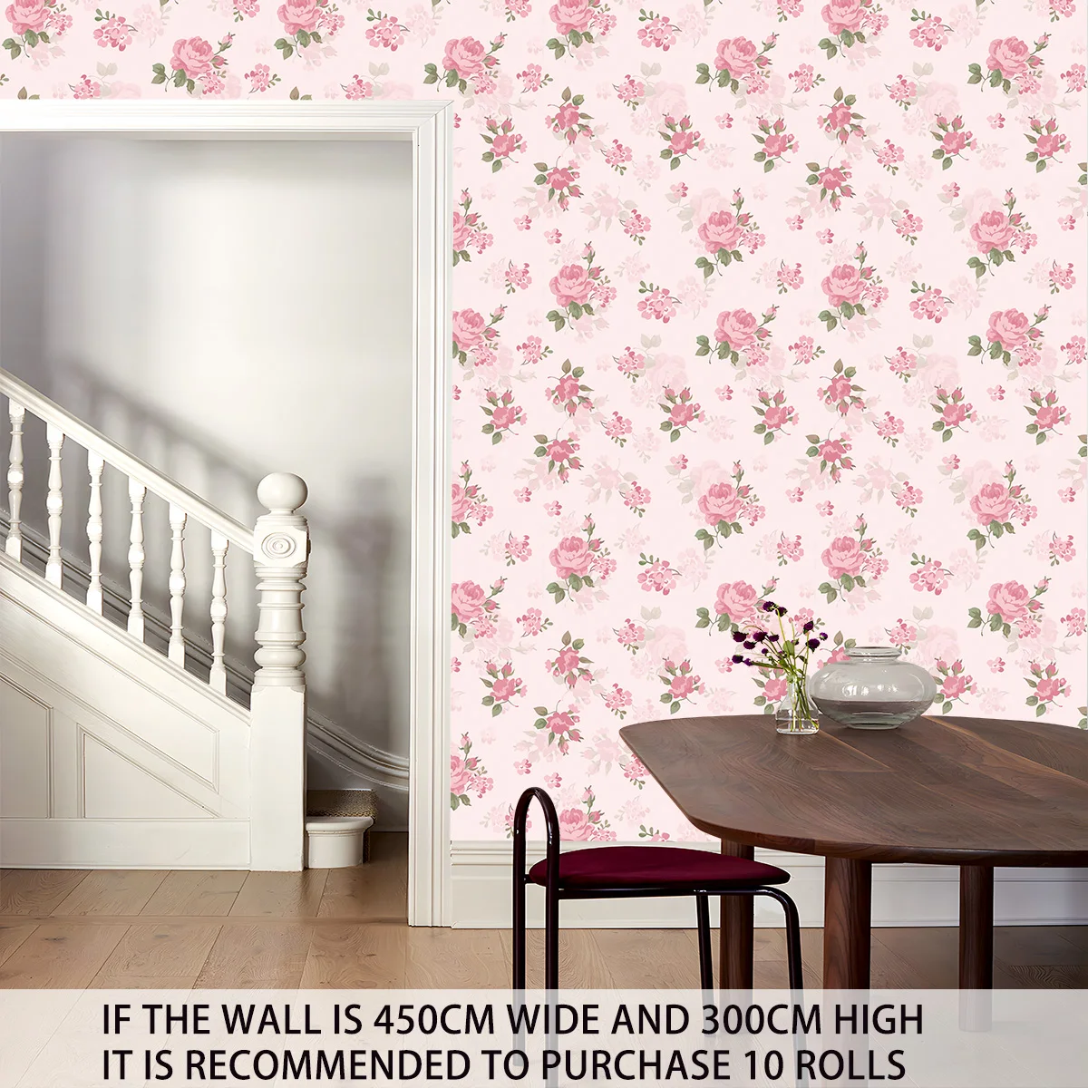 

1 шт. розовый цветочный узор, пилинг, наклеивание, переработанные обои из ПВХ, виниловые самоклеящиеся обои для шкафа, украшение стены