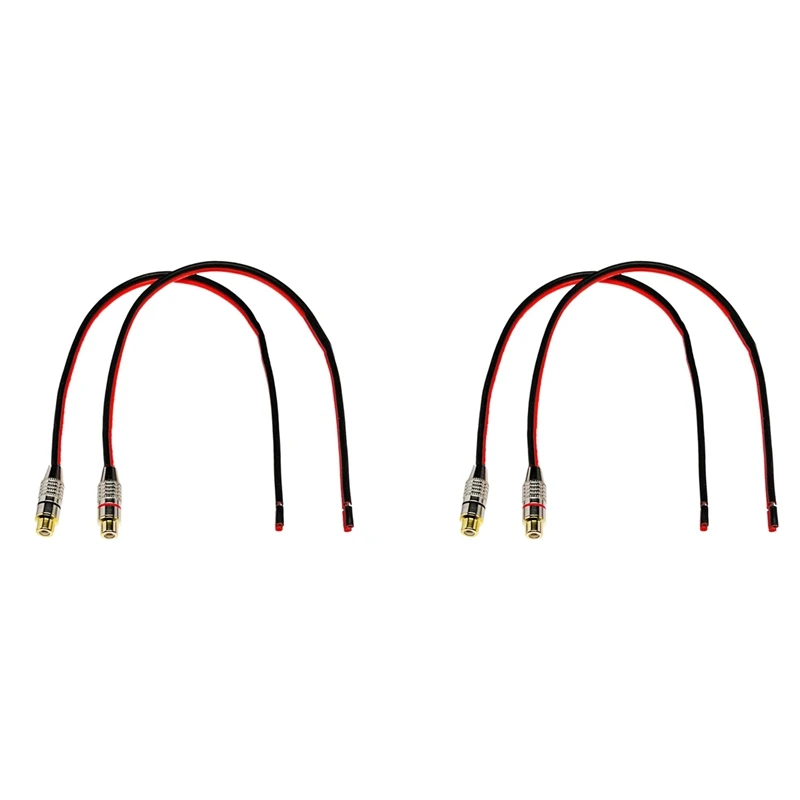 4X Speaker Wire 14 AWG With Phono RCA Female Jack, 2 Channels