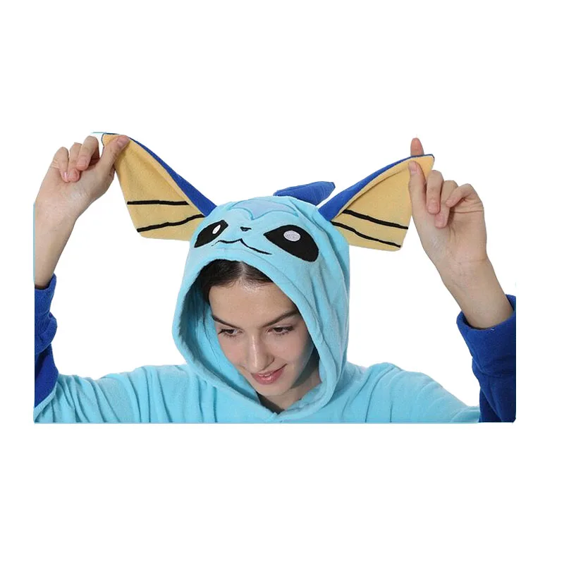 Vaporeon Onesie For Adults Anime Cosplay Costume Women One-Piece Kigurumi Pajamas Men Christmas Full Body Pijama Cartoon Gift