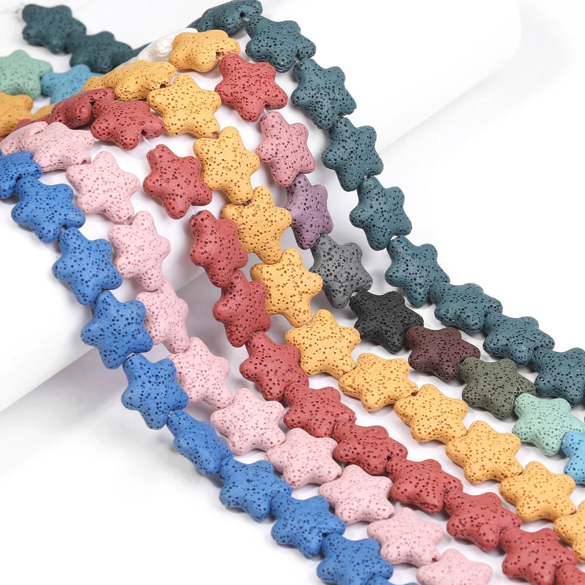 22mm Natural Stone Beads Starfish Multi-color Lava Beads Volcanic Bulk Spacer Star Beads DIY Jewelry Earrings Necklace Bracelet