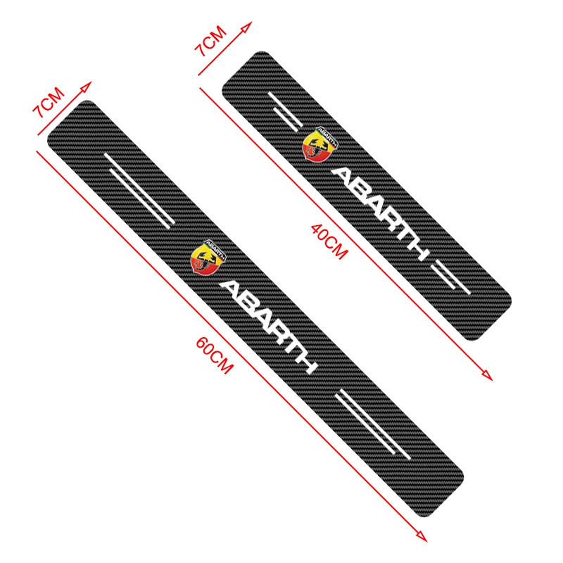Car Door Sill Carbon Fiber Sticker Threshold Side Anti Scratch Waterproof Decal For Abarth FIAT Punto 500 Tipo Stilo Palio