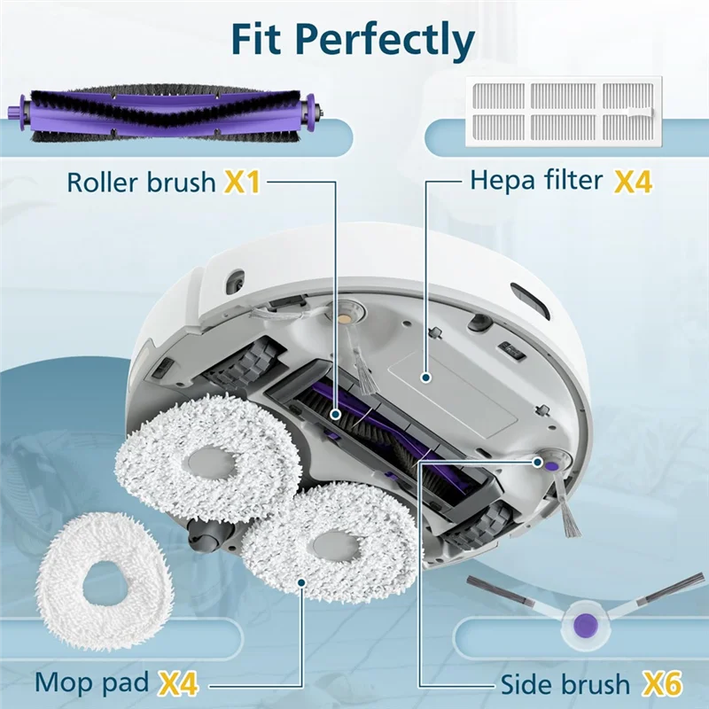 

ABUF-Сменный комплект для робота-пылесоса Narwal Freo — основная щетка, боковая щетка, накладка для швабры, запасные части для фильтра Hepa