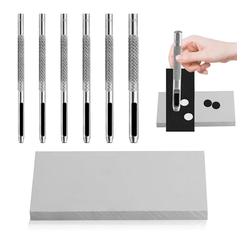 【Hot Selling】9-Piece Punching Tool, Hollow Punch Set For Stitching Punching Tool, Leather Watch Strap Belt Punching Tool
