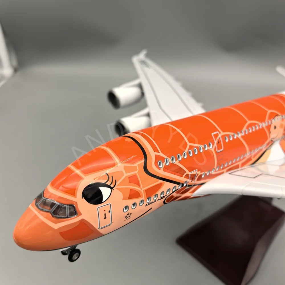 جديد 47 سنتيمتر a380 البرتقال السلاحف نموذج طائرة اليابان الهواء ANA A380 نموذج طائرة لعرض تذكارية جمعها هدية بواسطة الطيران #3
