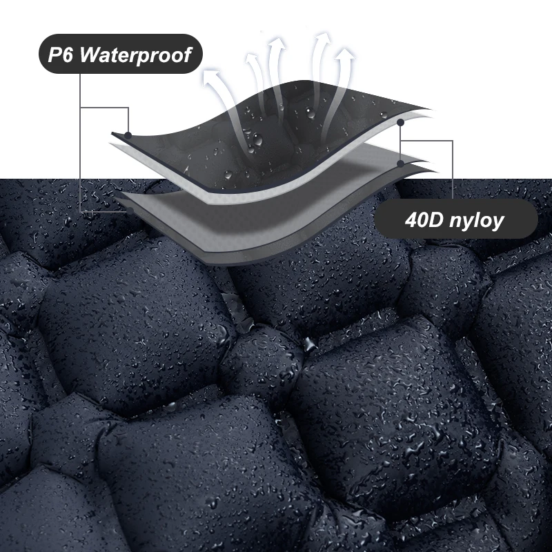 PACOONE Outdoor camping sleeping pad inflatable mattress with pillow foldable ultra-light air cushion waterproof travel hiking