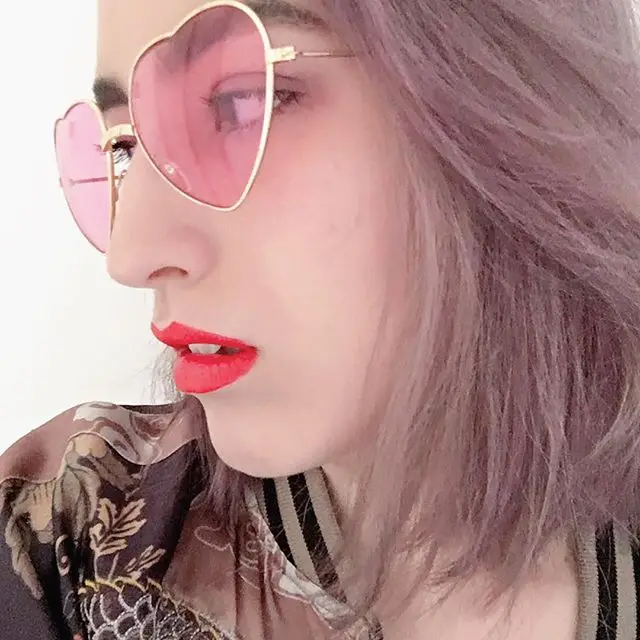 Ladies Heart Shaped Sunglasses Metal Women Brand Designer Fashion Rimless LOVE Lenses Sun Glasses Oculos UV400