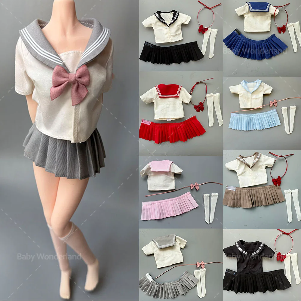 

1/6 Scale Female Soldier Sailor Uniform Japanese JK Uniform Student Uniform Set Model Fit 12" Female Soldier Figure Doll Body