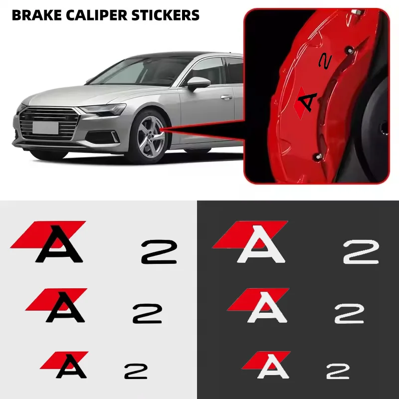 for Audi A2 Concept A1 A3 A4 A5 A6 A7 A8 Q2 Q3 Q4 Q5 Q6 Q7 Q8 Car Brake Caliper Cover Decoration Vinyl Sticker Vehicle Styling