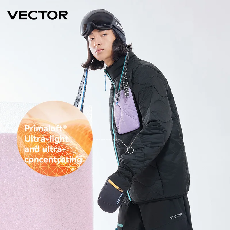 VECTOR Blaze P Cotton Skiing Mid Layer Cotton Jacket Keeps Warm Locks in Heat Isolates Sweat Indoor and Outdoor Skiing Sports