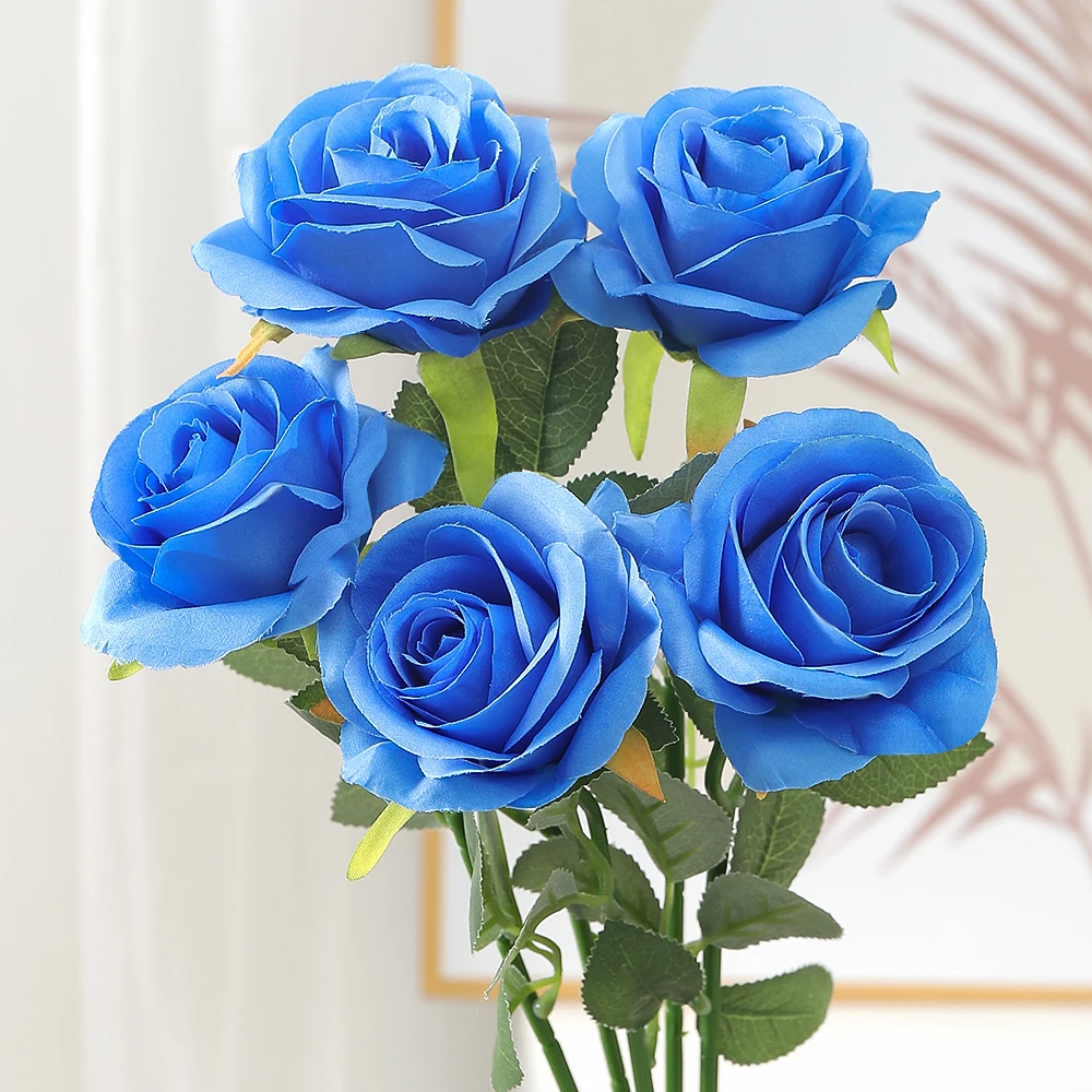 48 cm Rose Schwarzer Seidenstrauß Pfingstrose Künstliche Blume für Muttertag Knospe Braut Hochzeit Dekor Heimdekoration Künstliche Blume – Detail 10