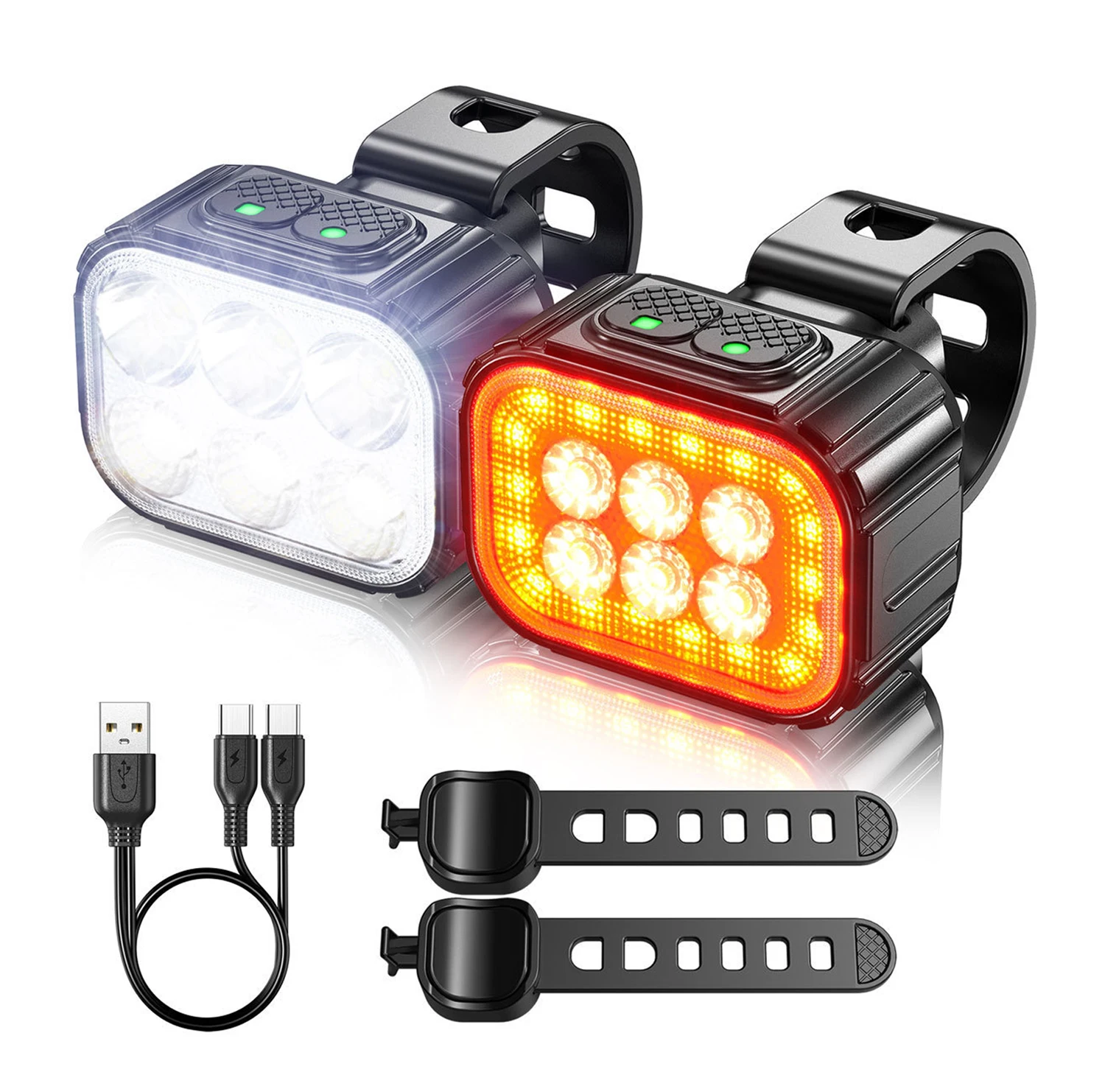 Customizable Mini Size Rear Red LED Bicycle Light Set Rechargeable Night Riding Bike Headlights With Logo Plastic Front Light