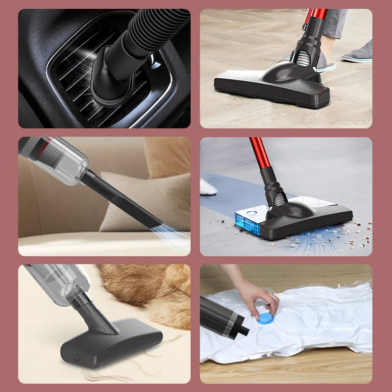 USB rechargeable 6-in-1 handheld vacuum cleaner home car multi-function vacuum cleaner mop vacuum cleaner with water tank