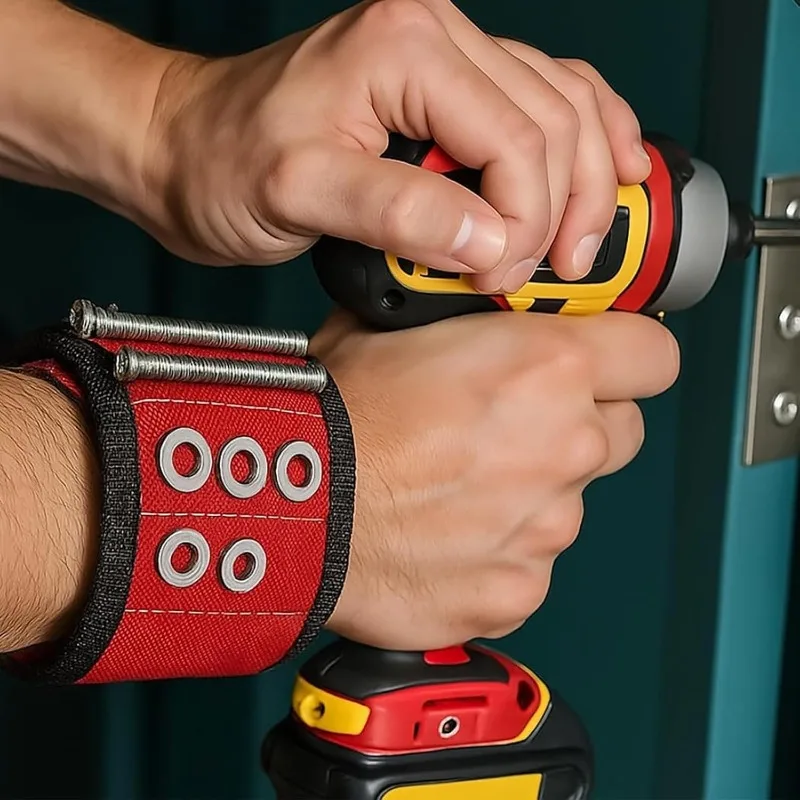Magnetisches Armband zum Halten von Schrauben, Nägeln, Bohrern, magnetisches Armband-Werkzeug für Heimwerker, Elektriker, Geschenke für Väter – Detail 8