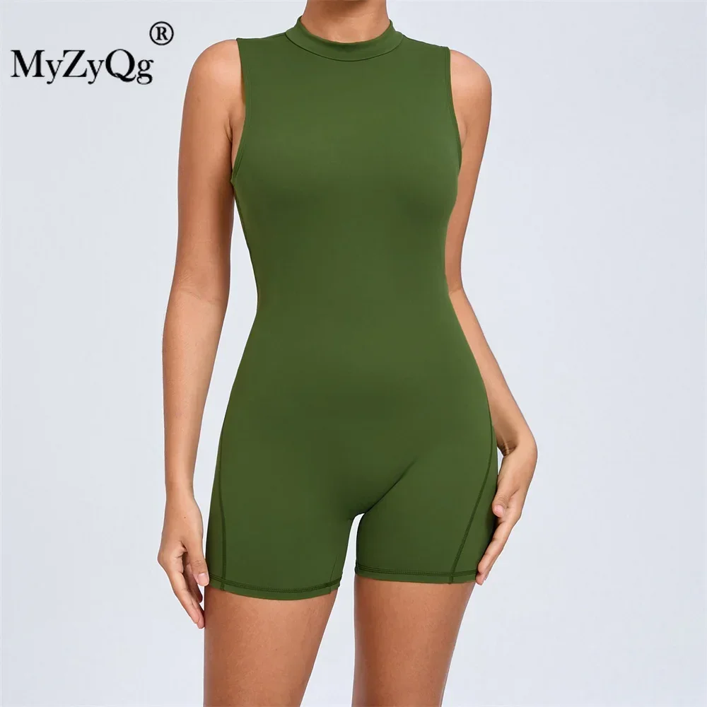 MyZyQg Women Sleeveless Back Hollow Jumpsuit Tight Breathable Air Sports Playsuit Buttock Lifting Quick Dry Yoga Bodycon