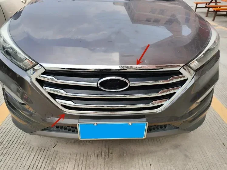 For Hyundai Tucson 2015-2018 ABS Chrome car grille decorative frame front grid decoration frame protection car accessories