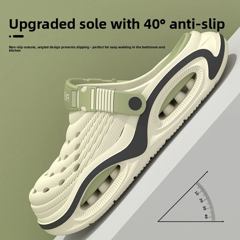 New hole shoes summer EVA comfortable outer wear thick-soled non-slip bag head fishing lightweight men's cool slippers