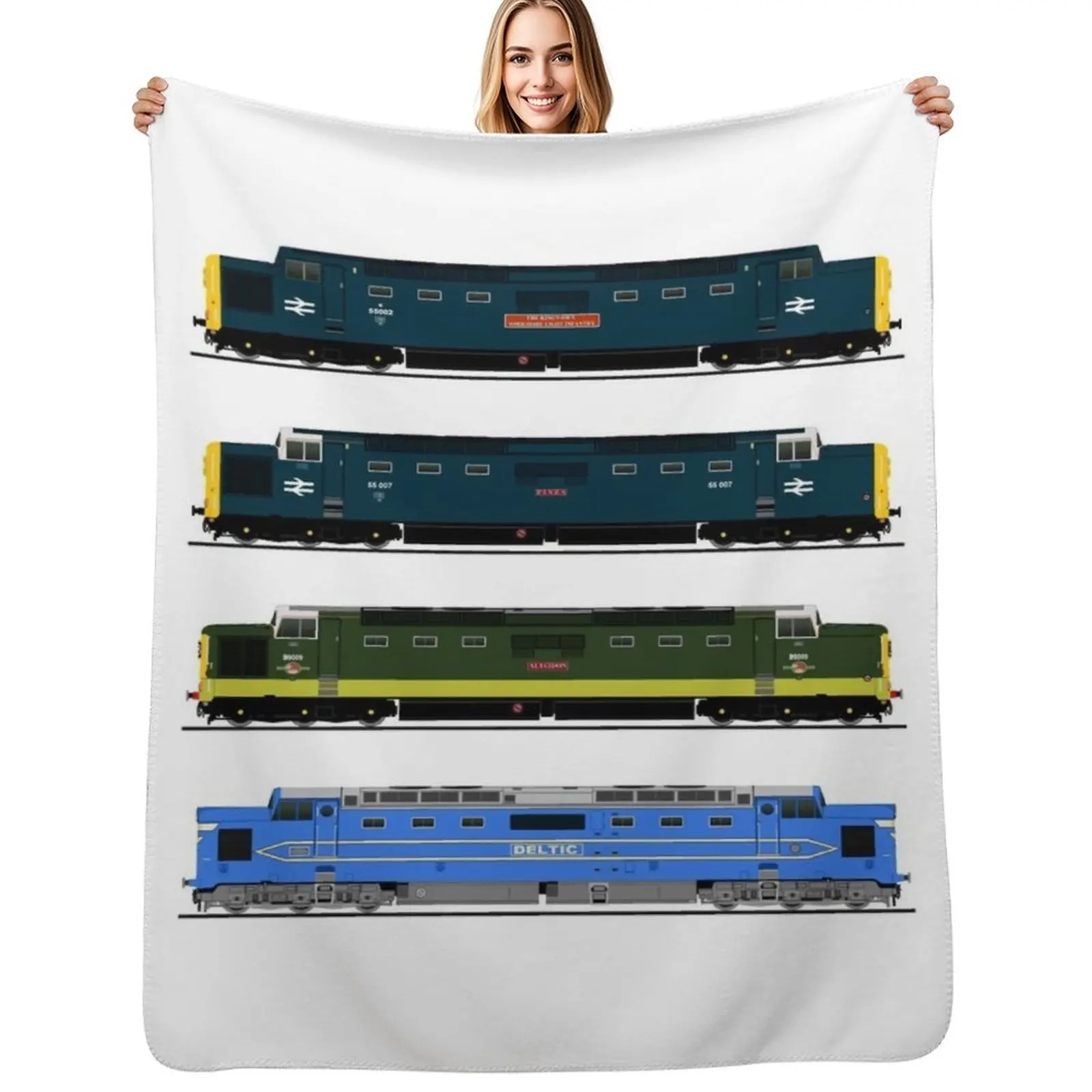 

DELTIC LOCOMOTIVES Throw Blanket Cute Blankets For Baby Custom Bed covers Blankets
