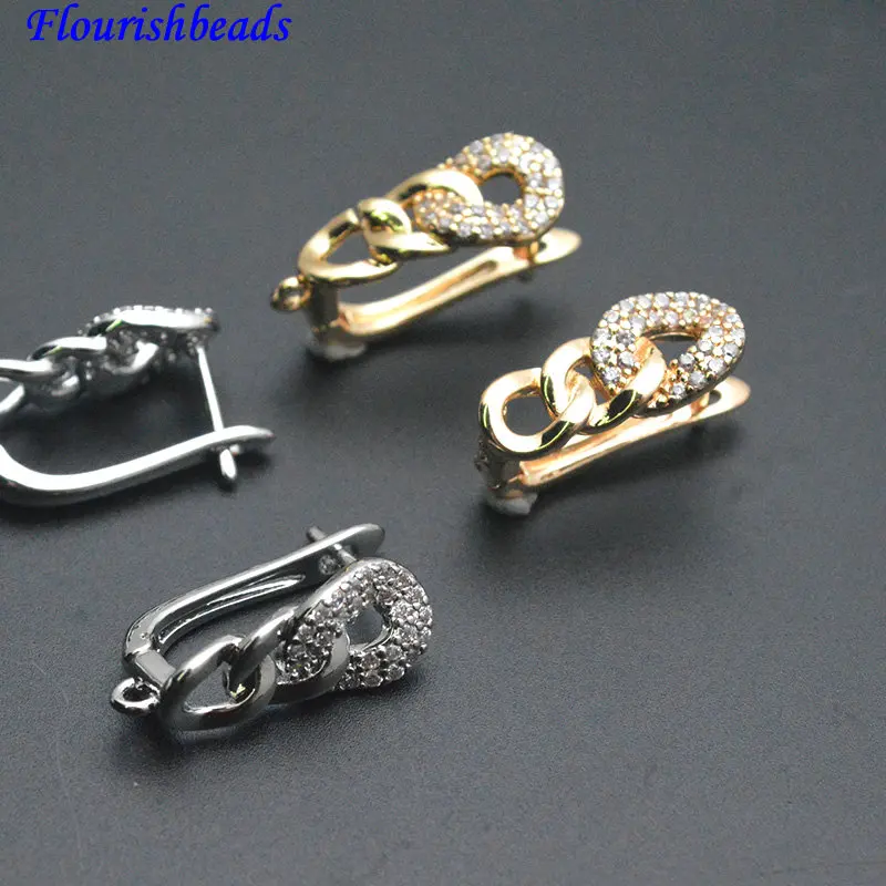 30pc تصميم جديد جودة عالية تشيكوسلوفاكيا معبد سستة الشكل Shvenzy القرط هوك المشابك #3