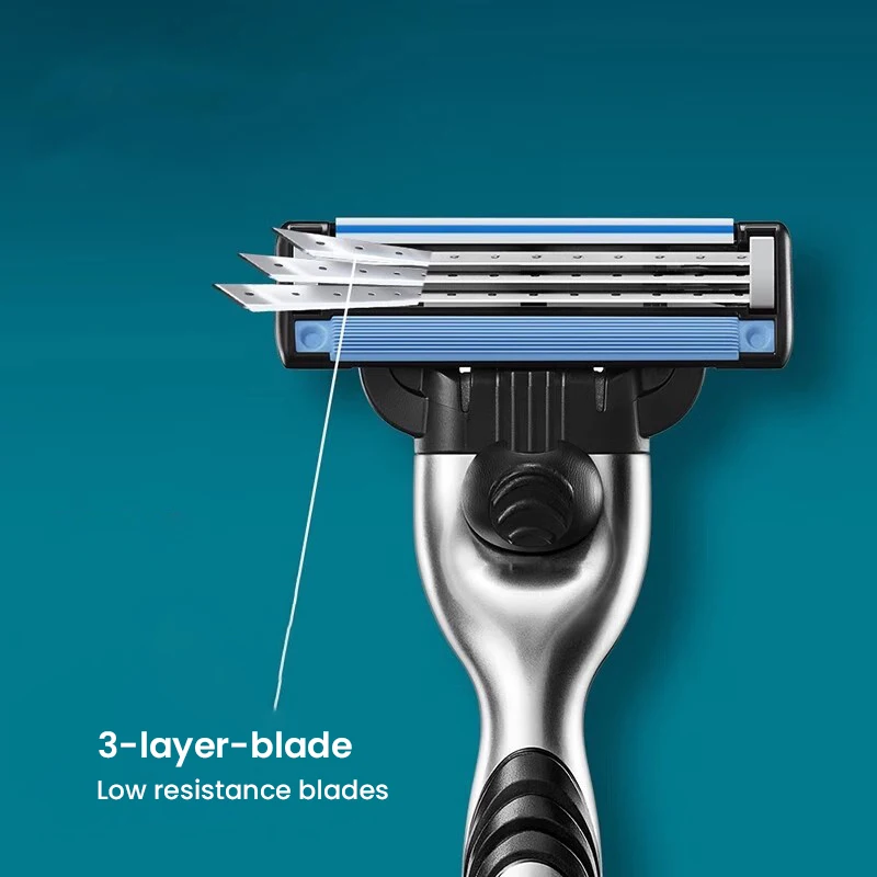 Gillette Mach 3, безопасная ручная бритва, 3-слойное лезвие со смазочной полосой для гладкого бритья