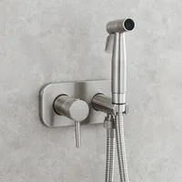 High Pressure gun Brushed Gold Toilet sprayer set Brass Hot and Cold Bidets Bathroom sprayer shower bidet faucet