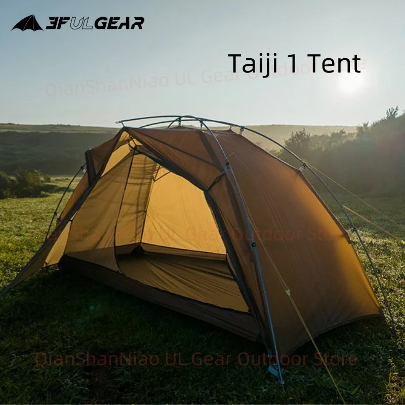 

Палатка 3F UL GEAR Taiji 1 для кемпинга на открытом воздухе, одноместная, сверхлегкая, из нейлона 15D, водонепроницаемая, для походов и альпинизма