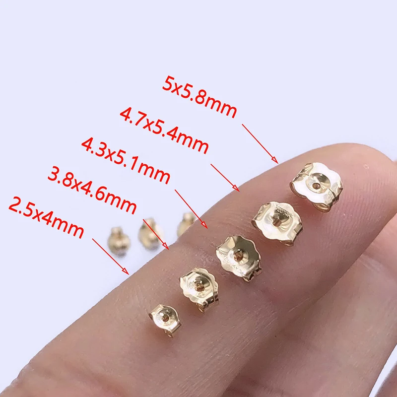 14K Gold Filled Earring Back Wholesale Supplies for Jewelry Making Handmde DIY Accessories Gold Jewelry Finding Earring Back