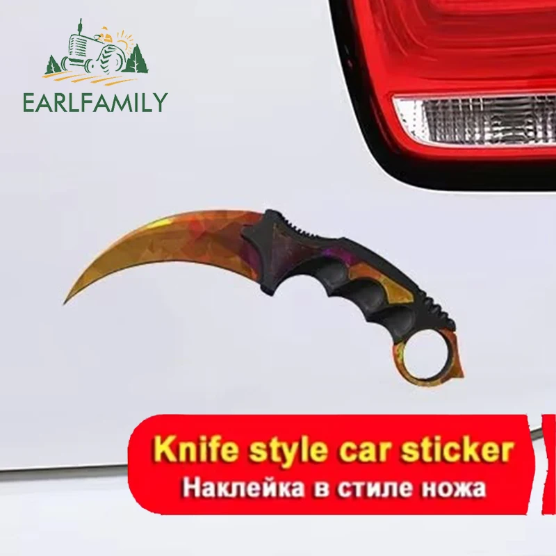 

EARLFAMILY Car Decal for CS GO Karambit Knife Auto Car Stickers Laptop Suitable for Any Flat and Smooth Clean Surface Decor