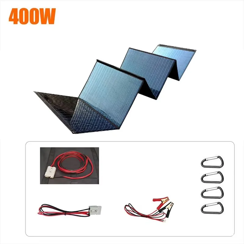 400W Foldable Solar Panel Portable Outdoor Charger Blue/Black Model Kan