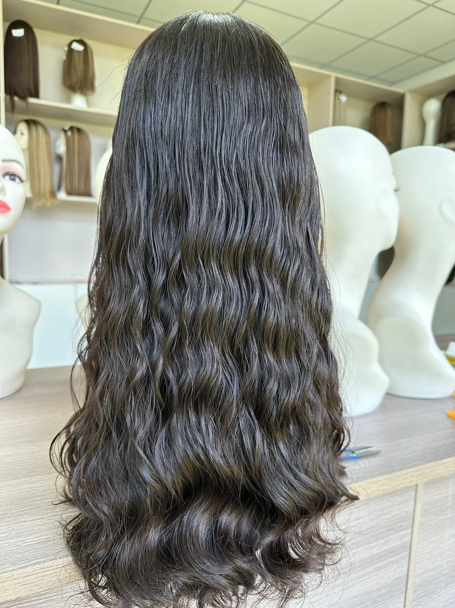 

Lace top Wigs European hair wave Natural Color TsingTaowigs Human Hair Jewish Wig Lace Top For Women Free Shipping