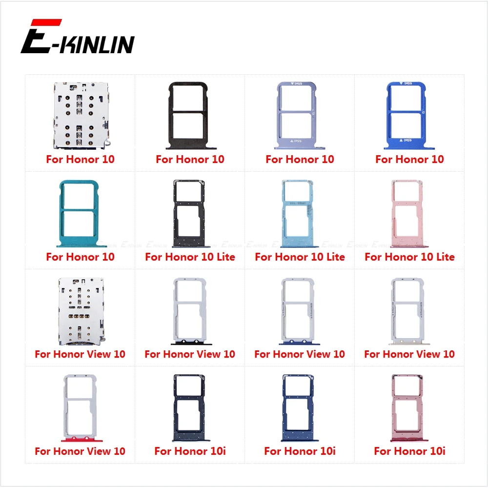 Sim Card Tray Socket Slot Reader Adapter For HuaWei Honor View 10 Lite 10i Micro SD Card Holder Connector Container