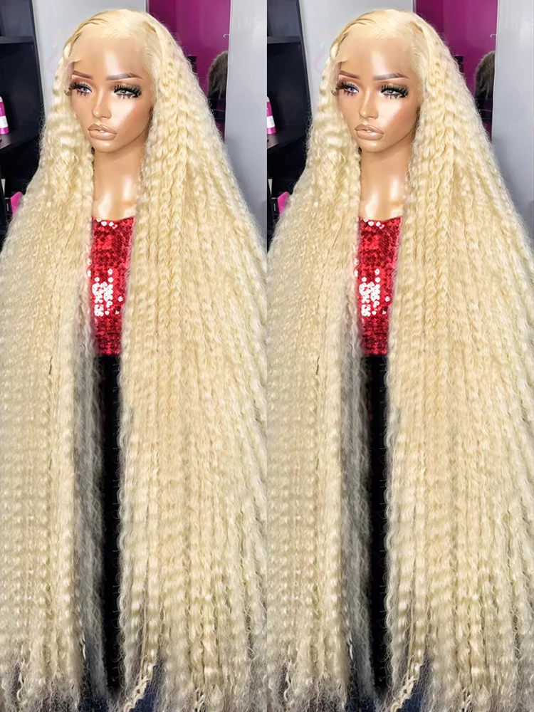 

Brazilian 613 Honey Blonde Deep Wave 13x6 HD Lace Frontal Wig Human Hair Curly Wigs 40 Inch Color 13x4 Lace Front Wig For Women