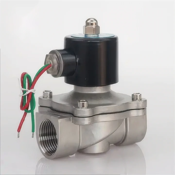 Stainless Steel Normally Closed Direct Acting Solenoid Valve 3/8"-2" 220V 12V 24V Hot Water Weitong Seal (-5~150°C)