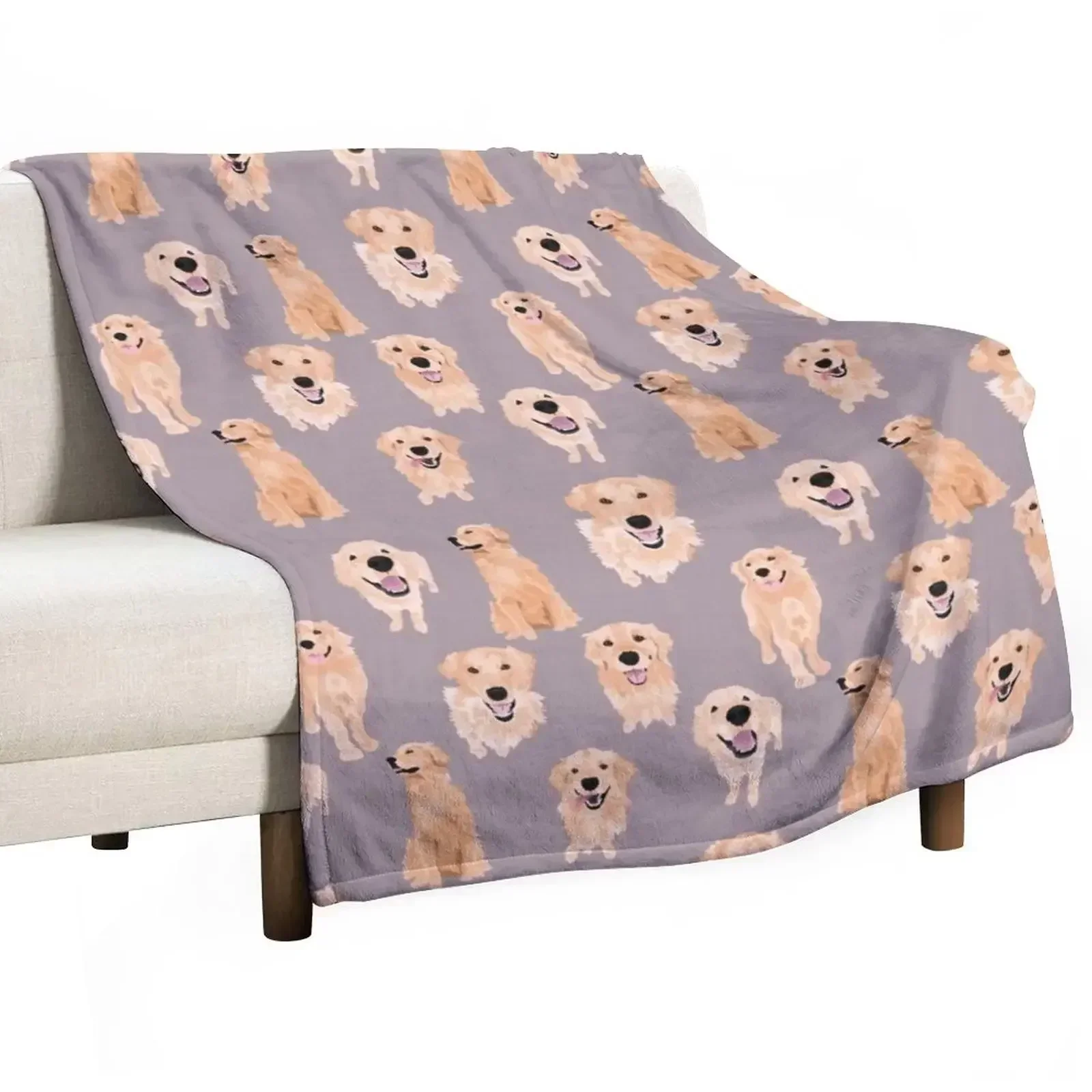 Golden Retriever Throw Blanket Thermal Luxury Thins For Sofa Thin Decorative Sofa Sleeping Bag Blankets