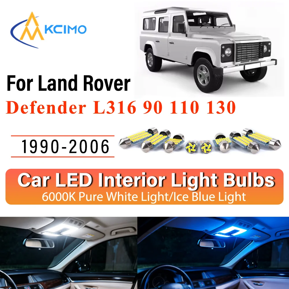 New Canbus Number Plate Bulb For Land Rover Defender L316 90 110 130 1990-2006 Interior Reading Premium LED Two Colors Lights