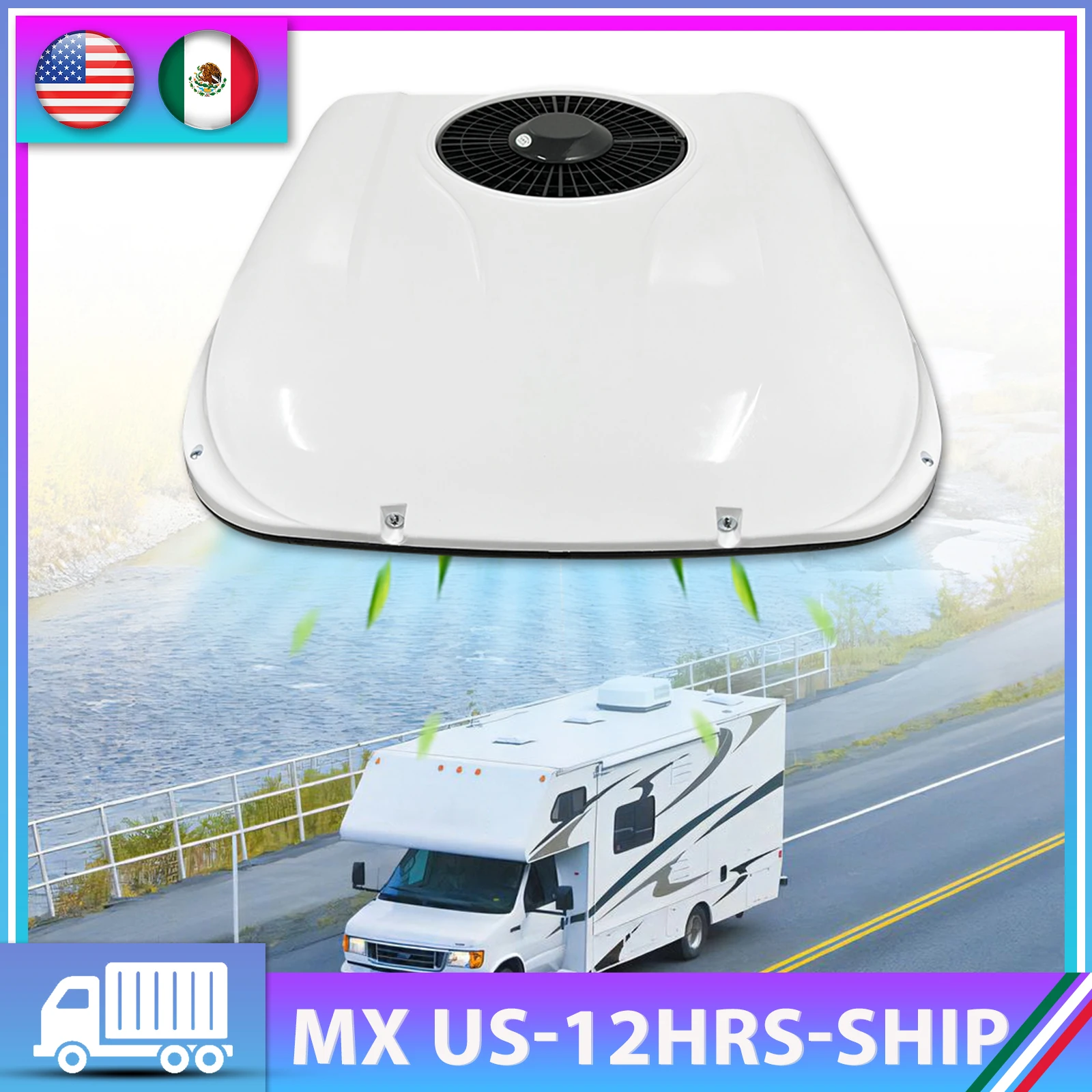 

Aspligo 12V 24V RV Electric Air Conditioner Fast Refrigeration Parking Air Conditioning For Motor Home Car Van Caravan Truck