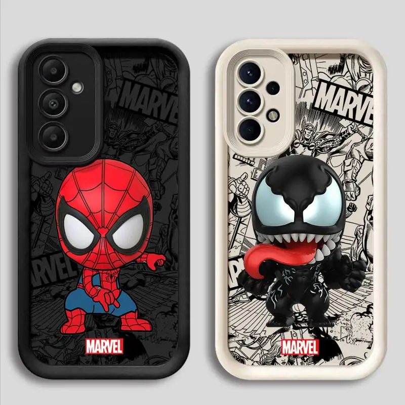 Marvel Sipiderman Venom Phone Case for Samsung Galaxy A25 A35 A15 A51 A55 A52s A53 A54 A51 A71 A72 A73 A52 4G 5G Soft Cover